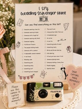 I Spy Wedding Guest Scavanger Hunt Activity Cards